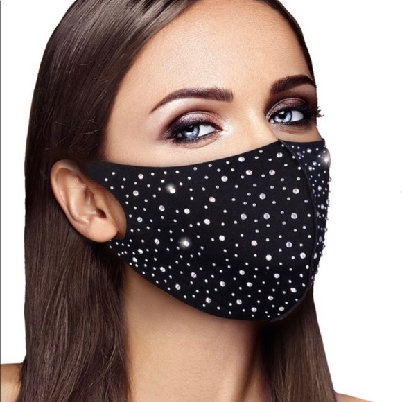 Sparkly Rhinestones Reusable Fashion Face Mask - Picture 5 of 12